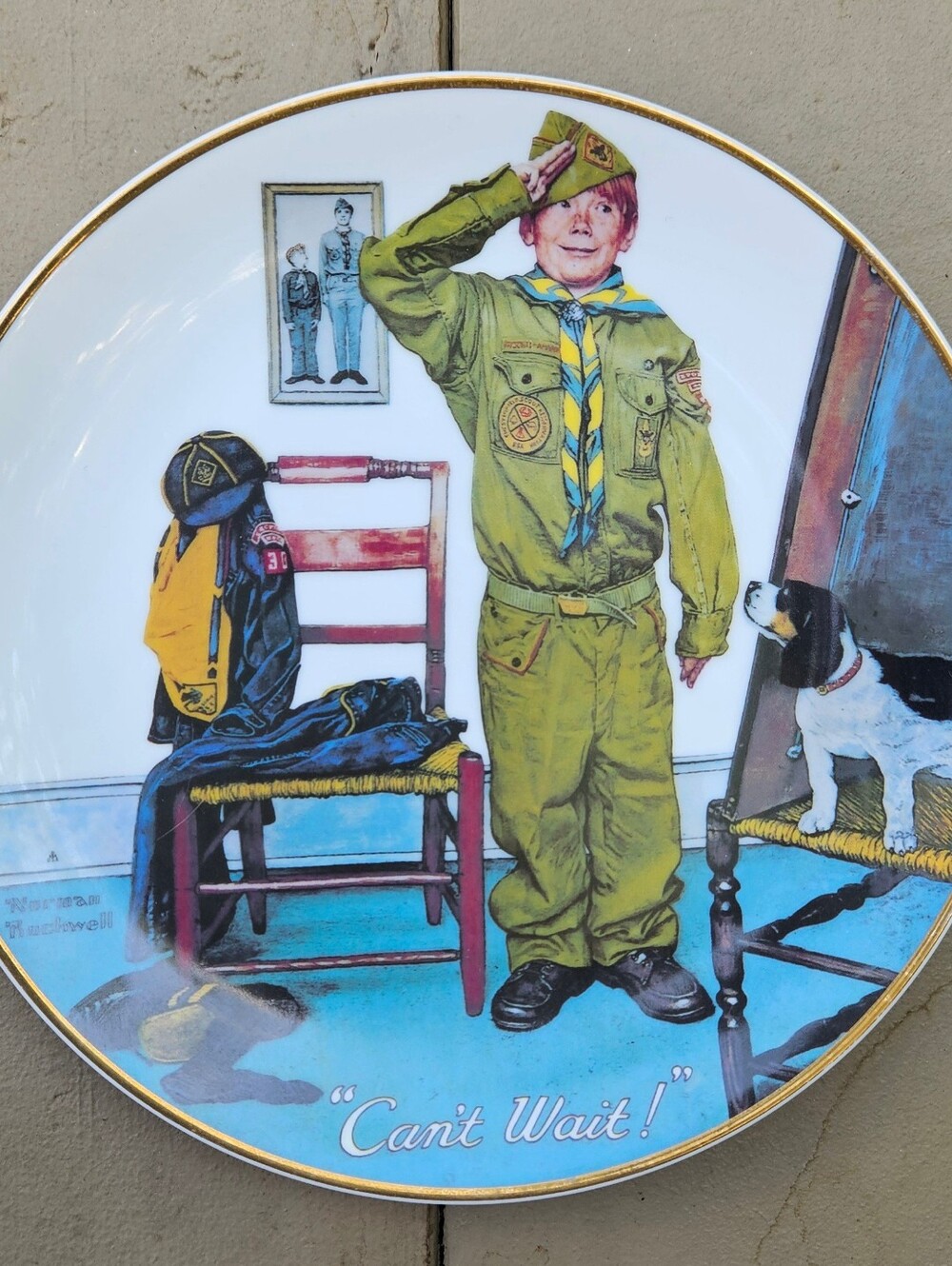 Norman Rockwell First Edition 1981 Boy Scouts of America Can't Wait Plate